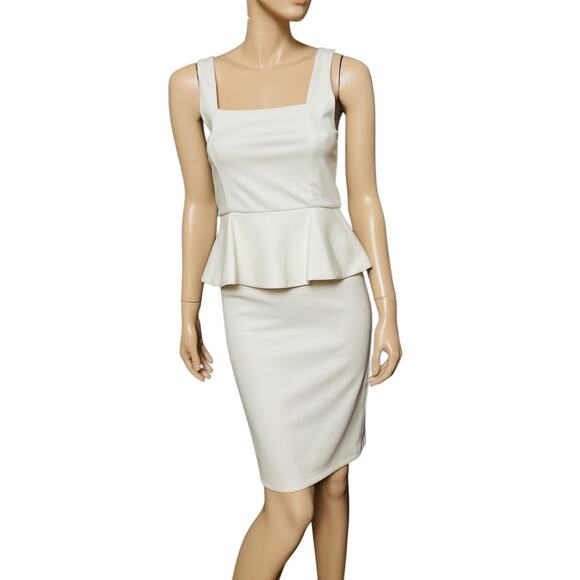 Alice + Olivia Dresses & Skirts - Alice + Olivia Towork Ivory Mini Dress Size XS Zip Back Closure Square Neckline